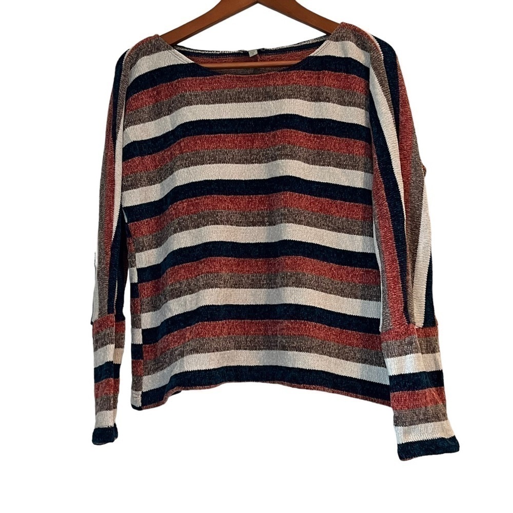 Chenault Pink & Blue Chenille Striped Sweater